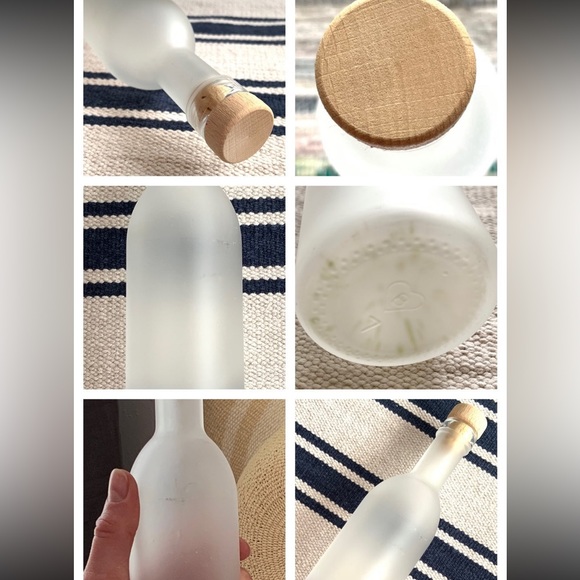Frosted Glass Bottle With Wood Cork / White Frosted Glass Bottle / Glass Bottle - Picture 6 of 12
